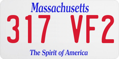 MA license plate 317VF2