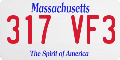 MA license plate 317VF3