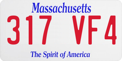 MA license plate 317VF4