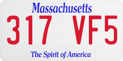 MA license plate 317VF5