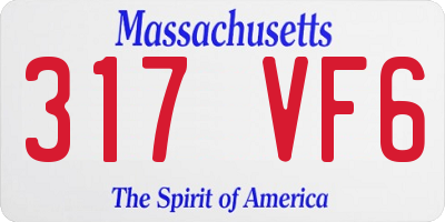 MA license plate 317VF6