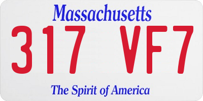 MA license plate 317VF7