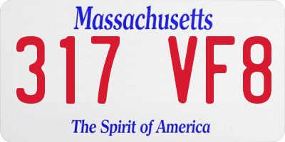 MA license plate 317VF8