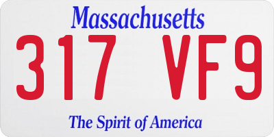 MA license plate 317VF9