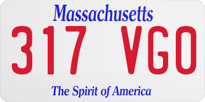 MA license plate 317VG0