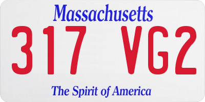 MA license plate 317VG2