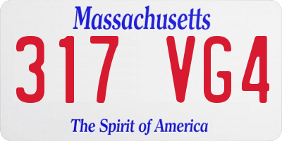 MA license plate 317VG4