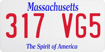 MA license plate 317VG5