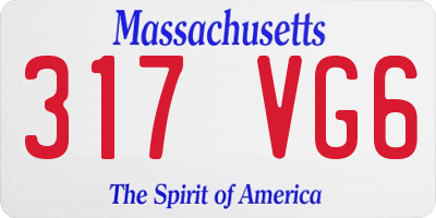 MA license plate 317VG6