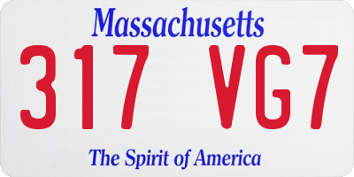 MA license plate 317VG7
