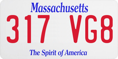 MA license plate 317VG8