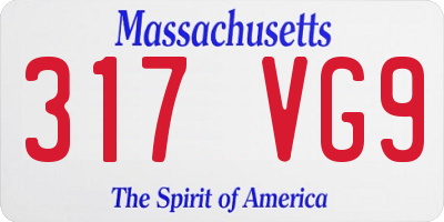 MA license plate 317VG9