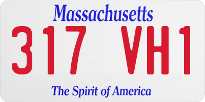 MA license plate 317VH1