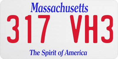 MA license plate 317VH3