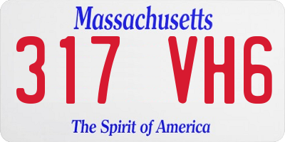 MA license plate 317VH6