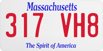 MA license plate 317VH8