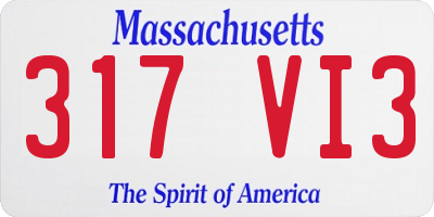 MA license plate 317VI3