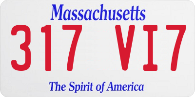 MA license plate 317VI7