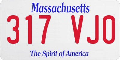 MA license plate 317VJ0