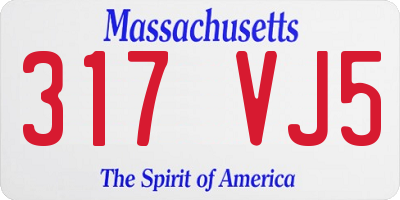 MA license plate 317VJ5