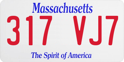 MA license plate 317VJ7