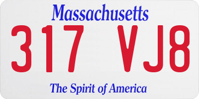 MA license plate 317VJ8