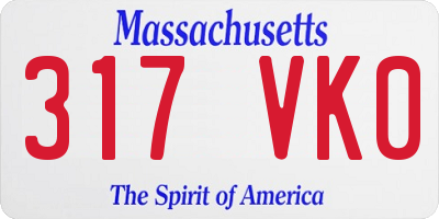 MA license plate 317VK0