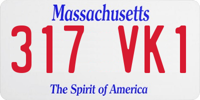 MA license plate 317VK1