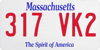 MA license plate 317VK2