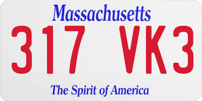 MA license plate 317VK3