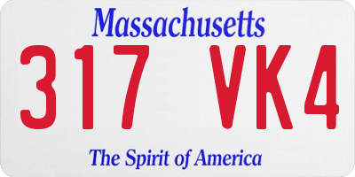 MA license plate 317VK4