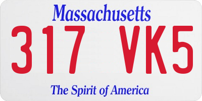 MA license plate 317VK5