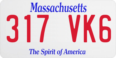 MA license plate 317VK6