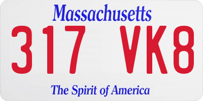 MA license plate 317VK8