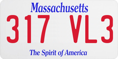 MA license plate 317VL3