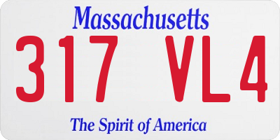 MA license plate 317VL4