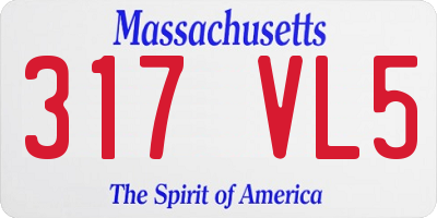 MA license plate 317VL5
