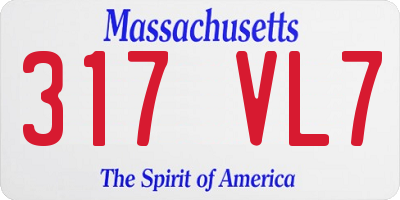 MA license plate 317VL7