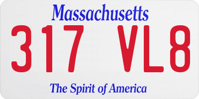 MA license plate 317VL8