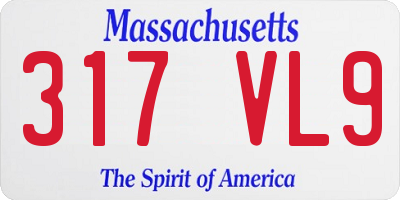 MA license plate 317VL9