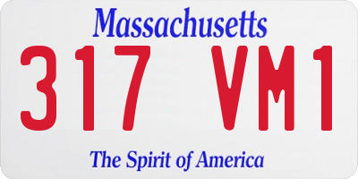 MA license plate 317VM1
