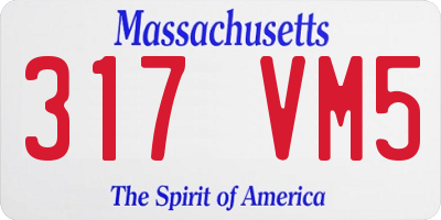 MA license plate 317VM5