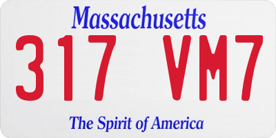 MA license plate 317VM7
