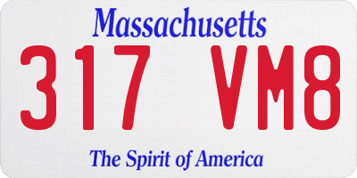 MA license plate 317VM8
