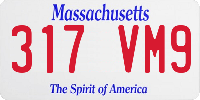 MA license plate 317VM9