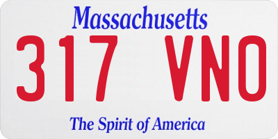 MA license plate 317VN0