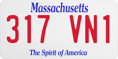 MA license plate 317VN1