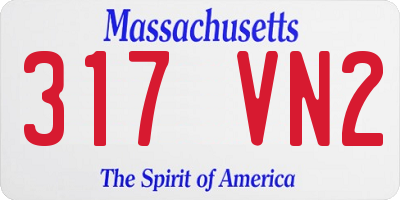 MA license plate 317VN2