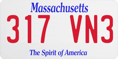 MA license plate 317VN3