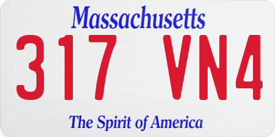 MA license plate 317VN4